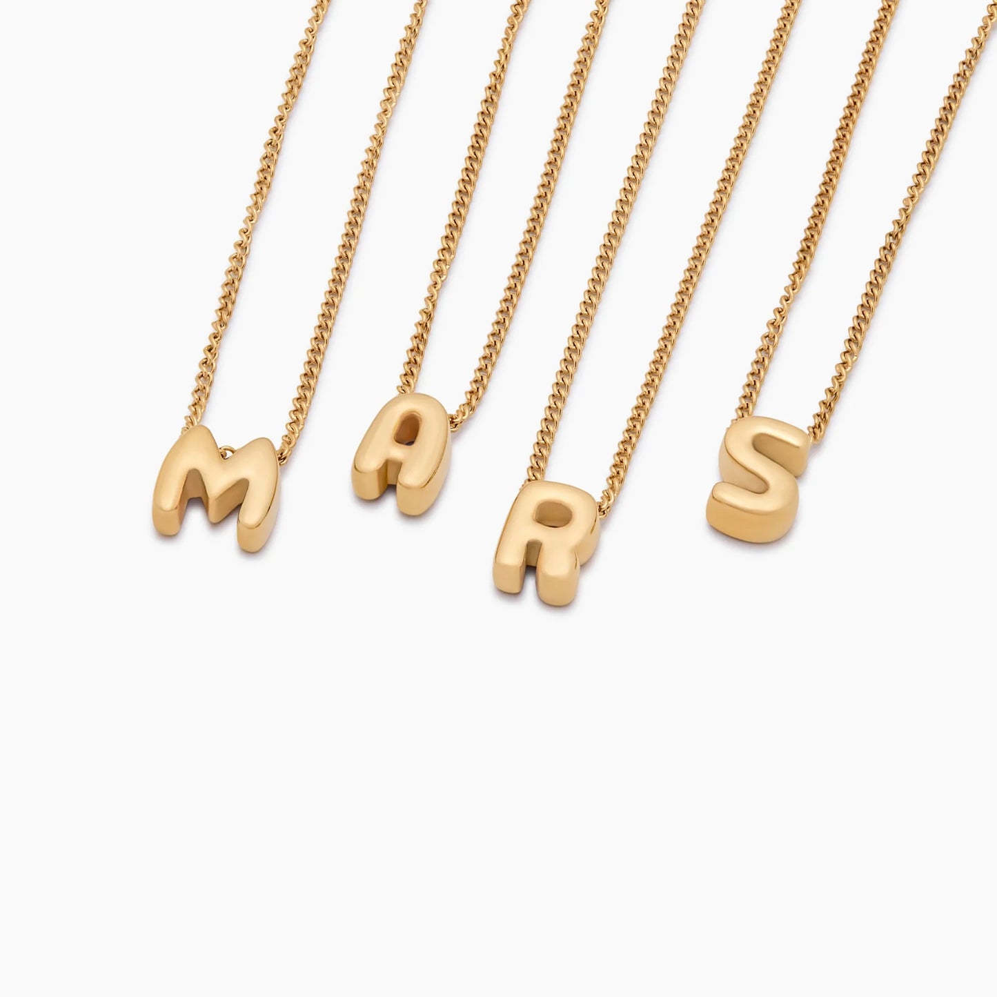 Initiaalhanger ketting geïnspireerd op bubbels