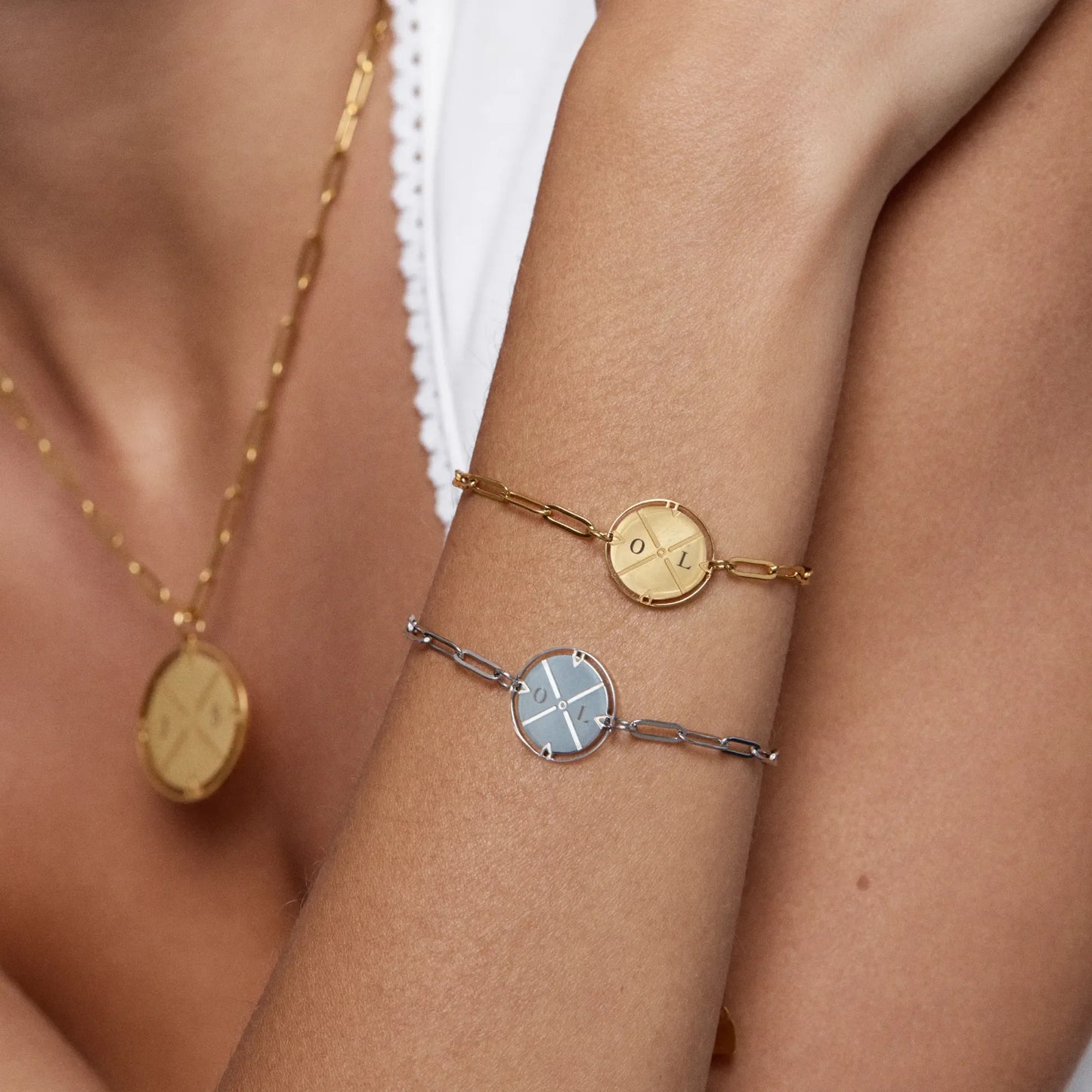 Op maat gemaakte gegraveerde kompasarmband