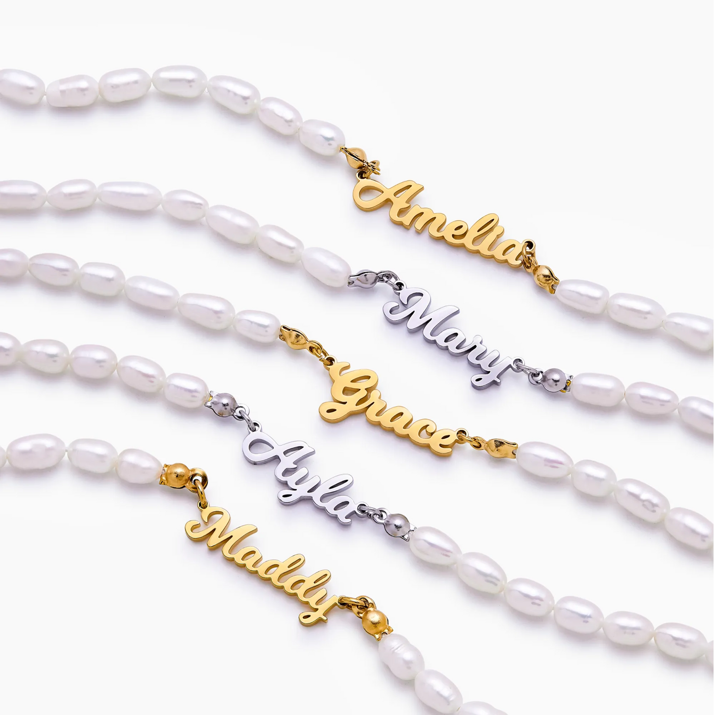 Parelketting met eigen naam - Gedurfde, gepersonaliseerde statement-sieraden