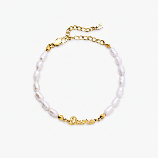 Elegante Gepersonaliseerde Naamarmband met Zoetwaterparels