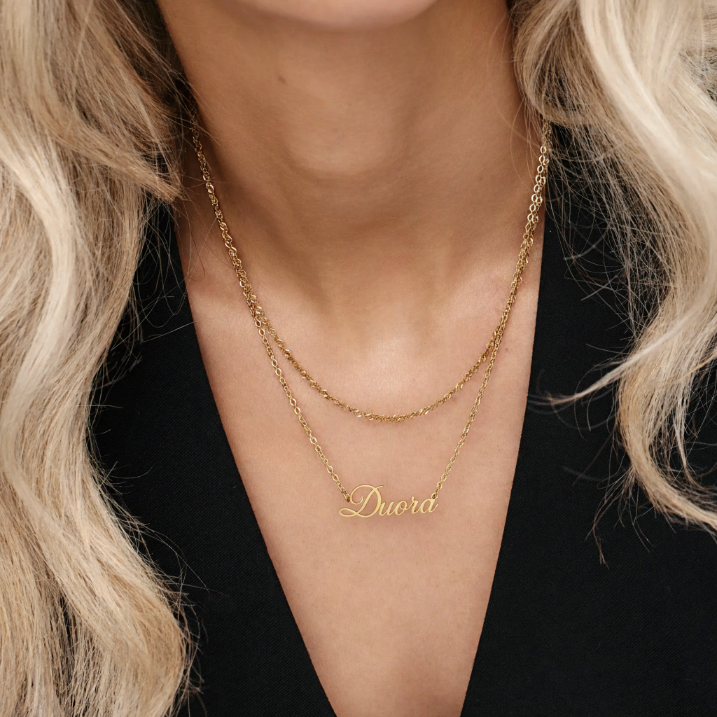 Duora Signature Naamketting - Gepersonaliseerde Naamhanger