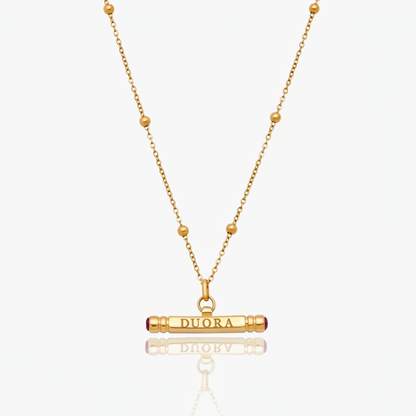 Gepersonaliseerde Naam- en Geboortesteen T-Bar Ketting