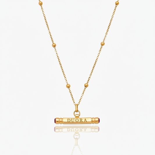 Gepersonaliseerde Naam- en Geboortesteen T-Bar Ketting