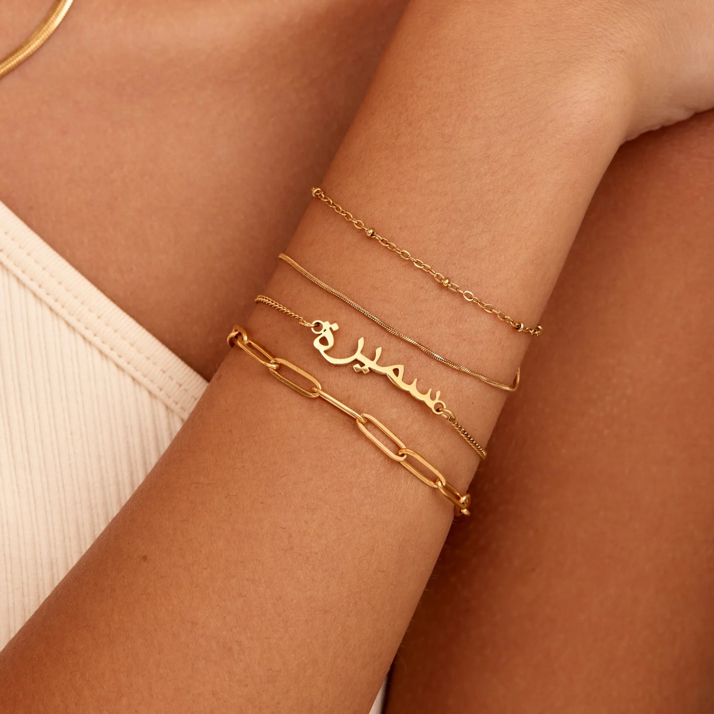 Laagjesarmband met kralen en slangenketting - stijlvol multistrand sieraden