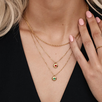 Fijne mini geboortesteenhangerketting