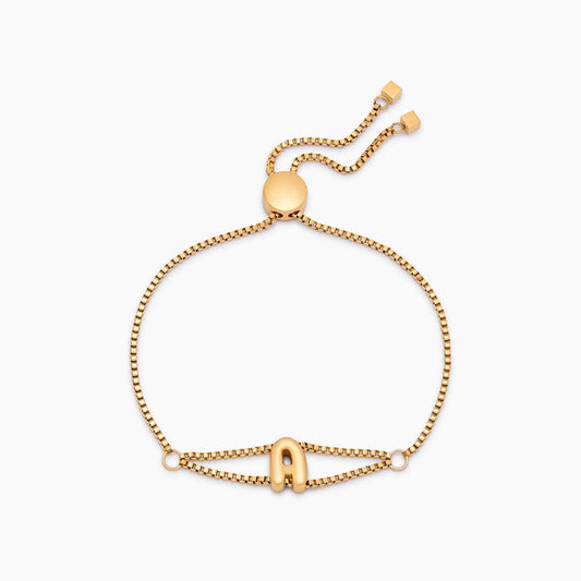 Fijne bubbelbedelarmband met initiaalbedel