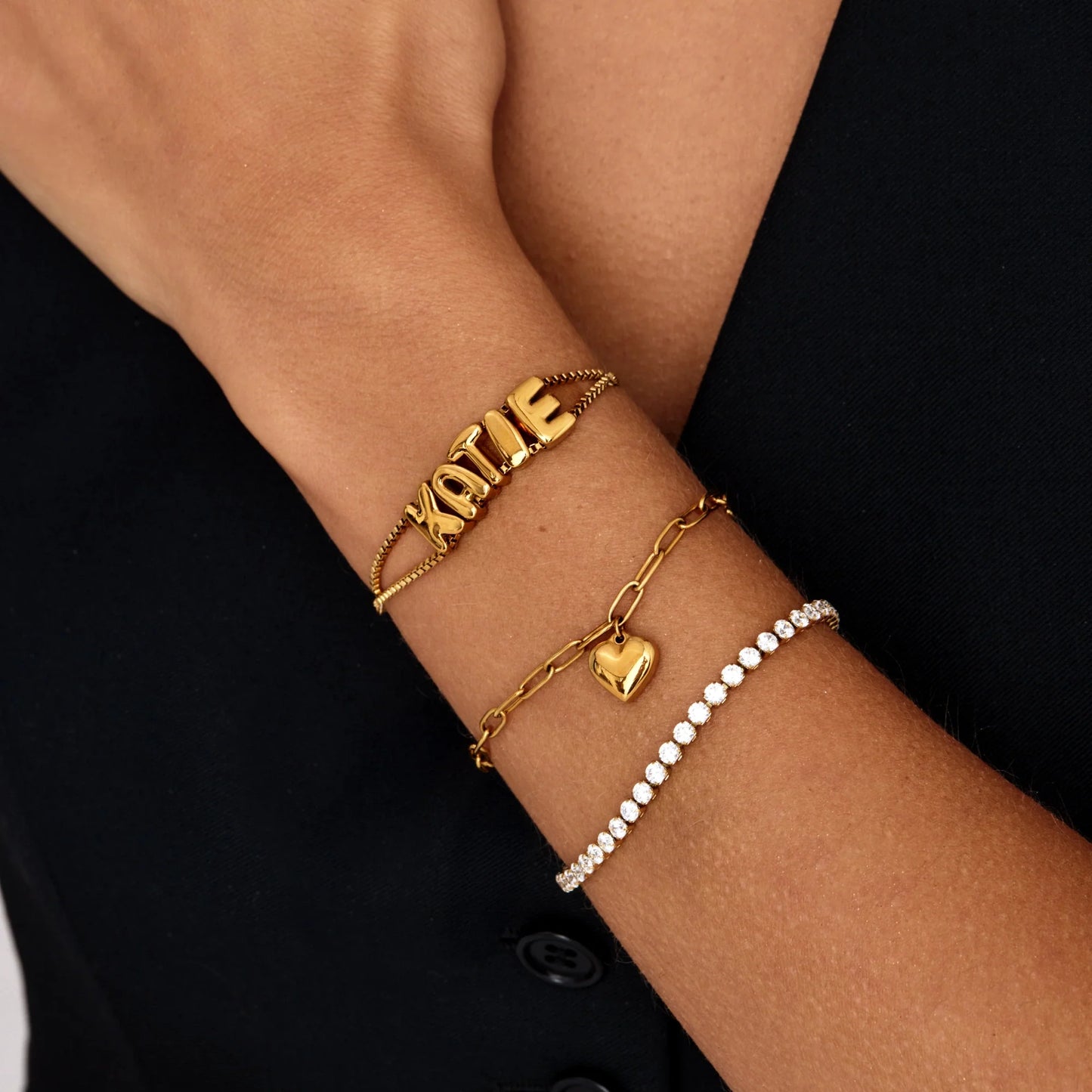 Gepersonaliseerde Bubble Naam Armband