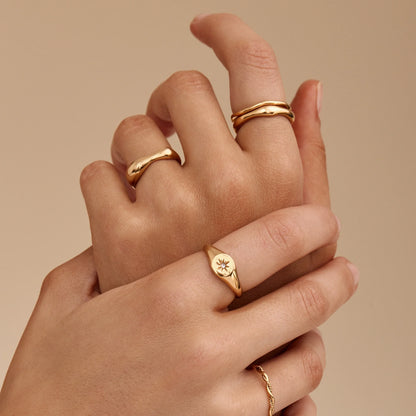 Gevormde Golf Statement Ring - Gedurfde Moderne Oceaan-geïnspireerde Sieraad