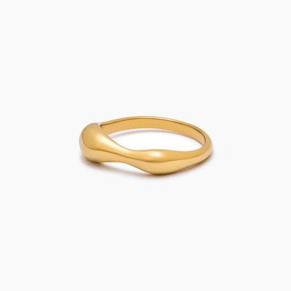 Gevormde Golf Statement Ring - Gedurfde Moderne Oceaan-geïnspireerde Sieraad