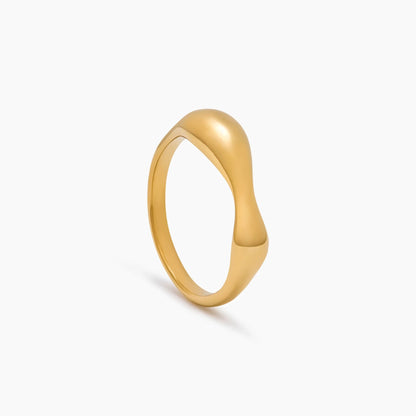 Gevormde Golf Statement Ring - Gedurfde Moderne Oceaan-geïnspireerde Sieraad