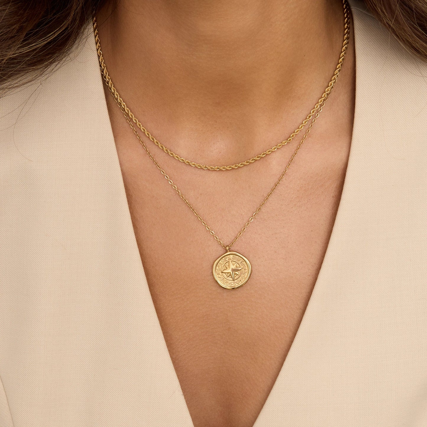 Gouden Kompas Hangerketting - Tijdloze Maritieme Charme