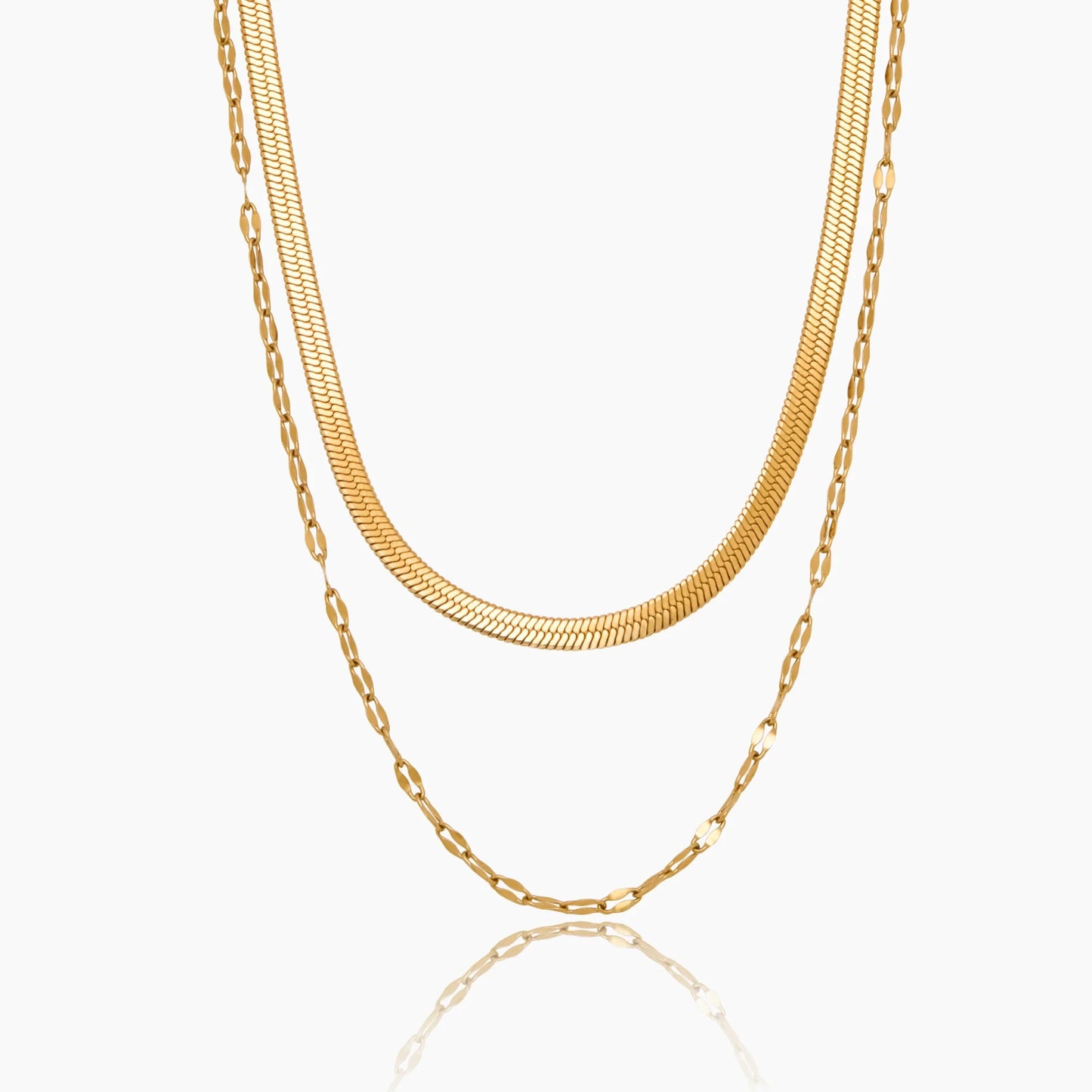 Paillettenversierde slangenketting met meerdere lagen
