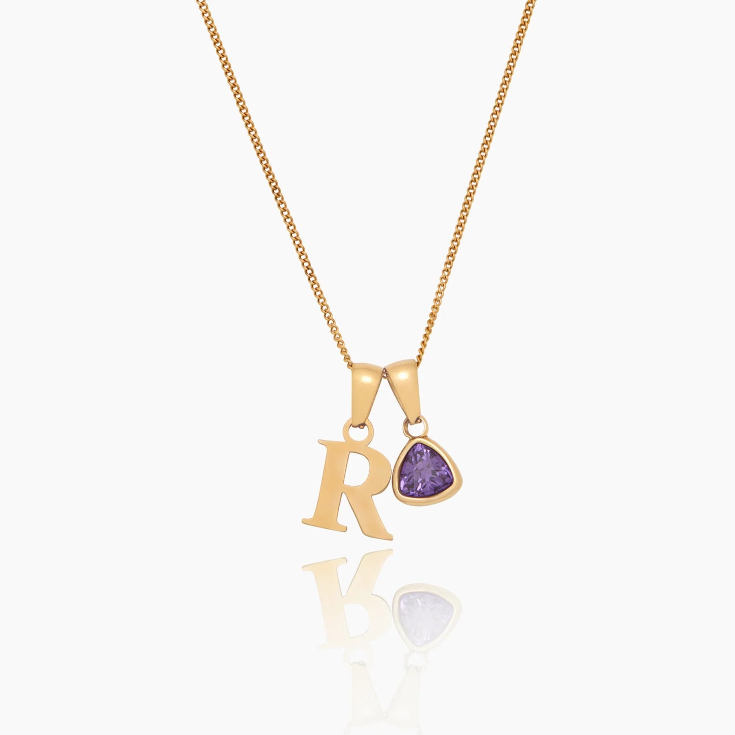 Gepersonaliseerde initiaal geboortesteenbedel ketting