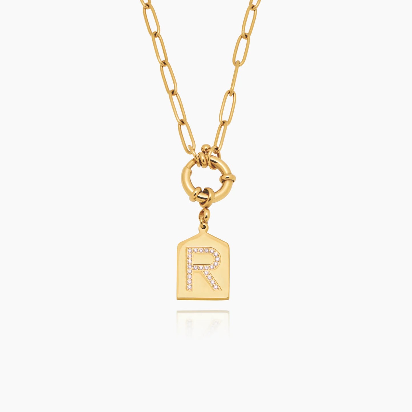 Pavé Initiaal Hangerketting - Sprankelende Lettersieraden