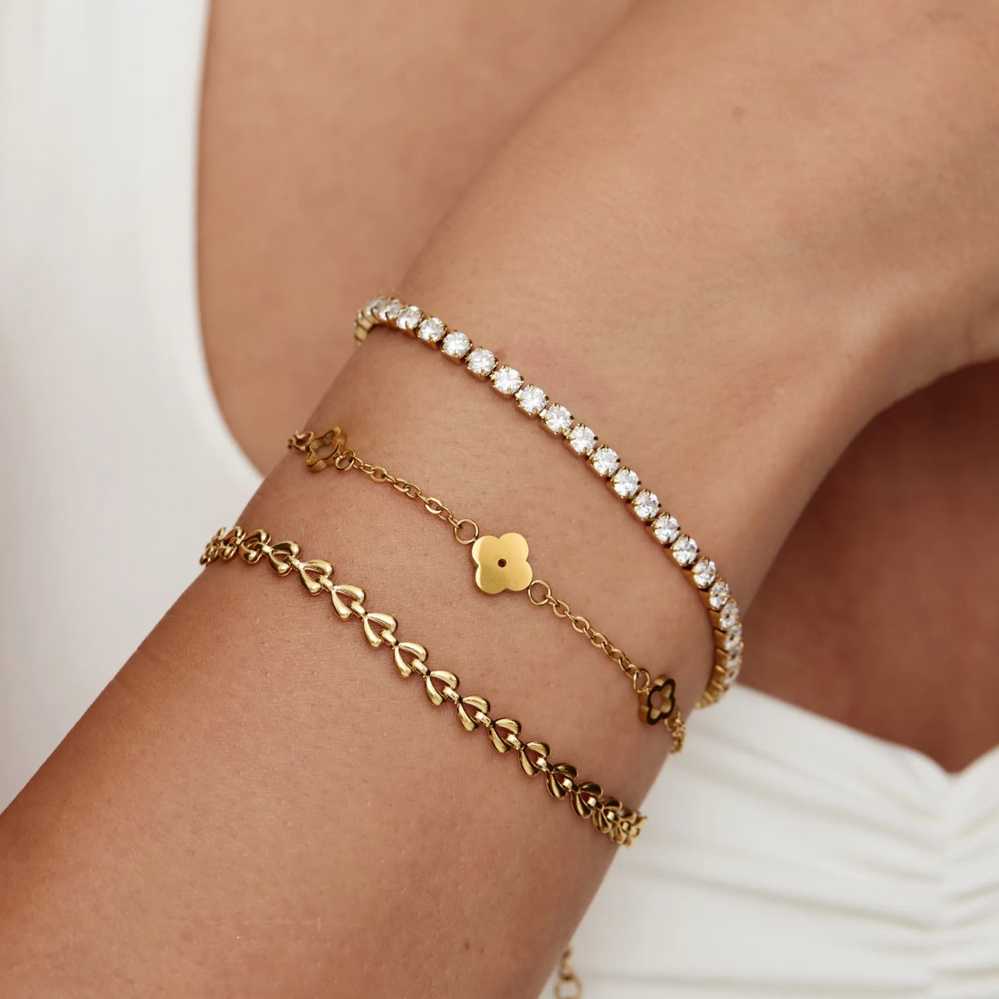 Fijne klaverbedelarmband