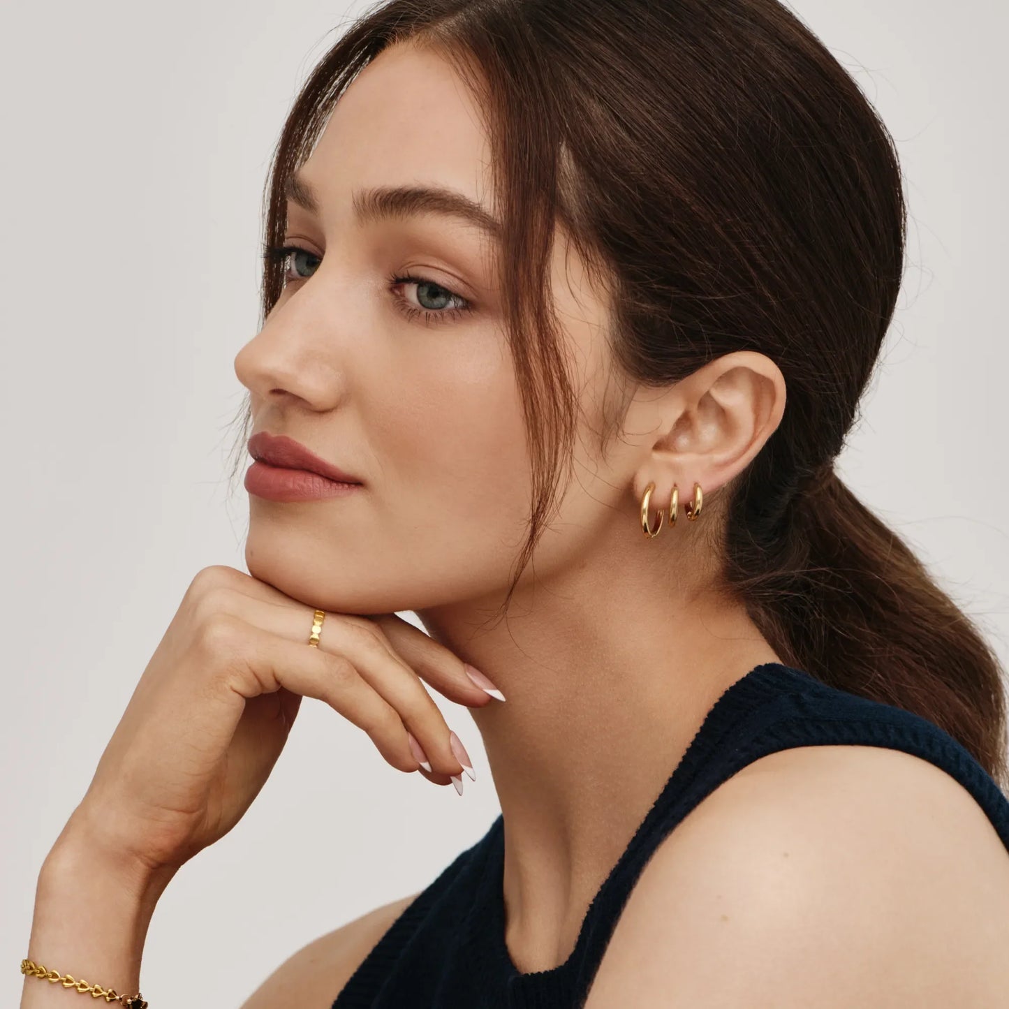 Tijdloze gouden hoepeloorbellen set