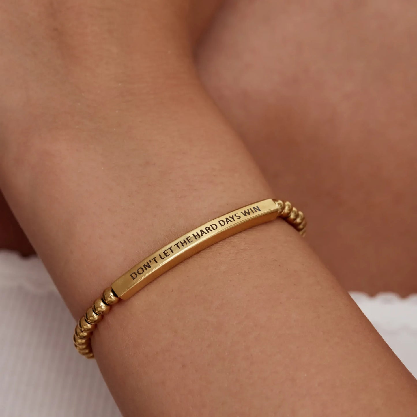 Laat de zware dagen niet winnen - Kralenarmband - Motiverende sieraden
