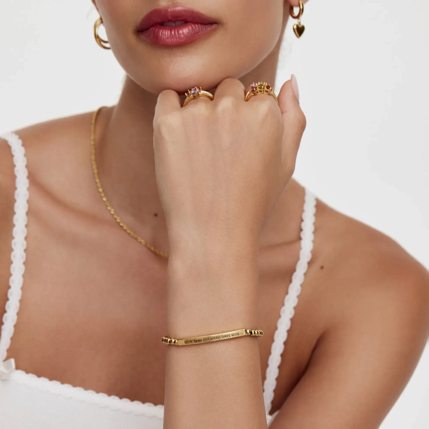 Laat de zware dagen niet winnen - Kralenarmband - Motiverende sieraden