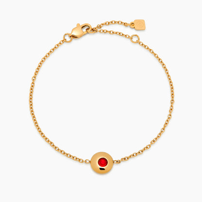 Delicaat mini geboortesteen bedelarmband