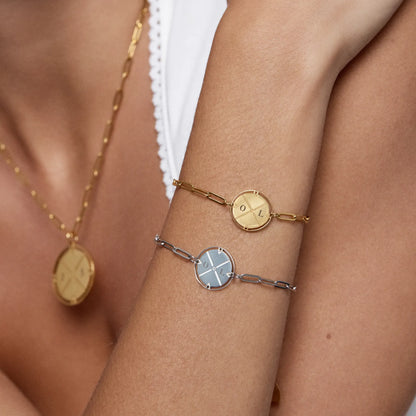 Op maat gemaakte gegraveerde kompasarmband