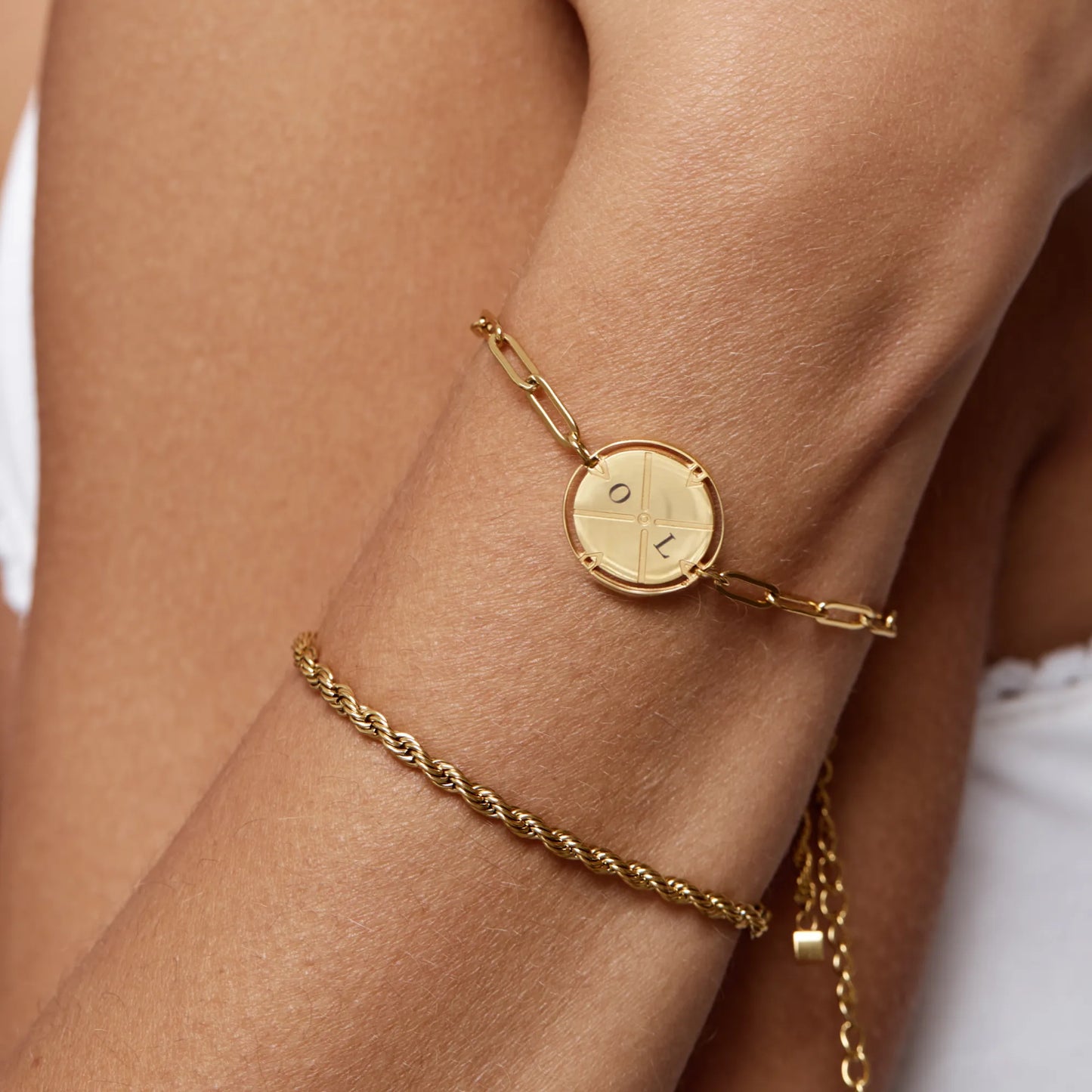 Op maat gemaakte gegraveerde kompasarmband