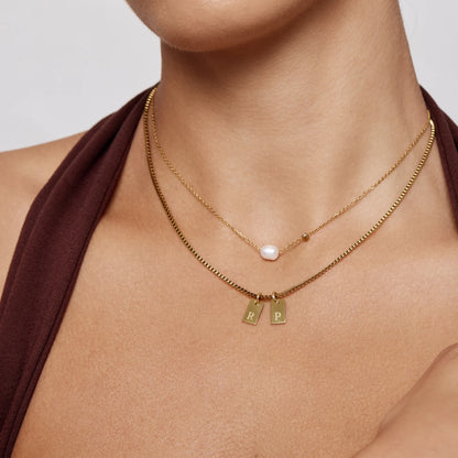 Gepersonaliseerde initiële tagketting - Aangepaste letterhanger