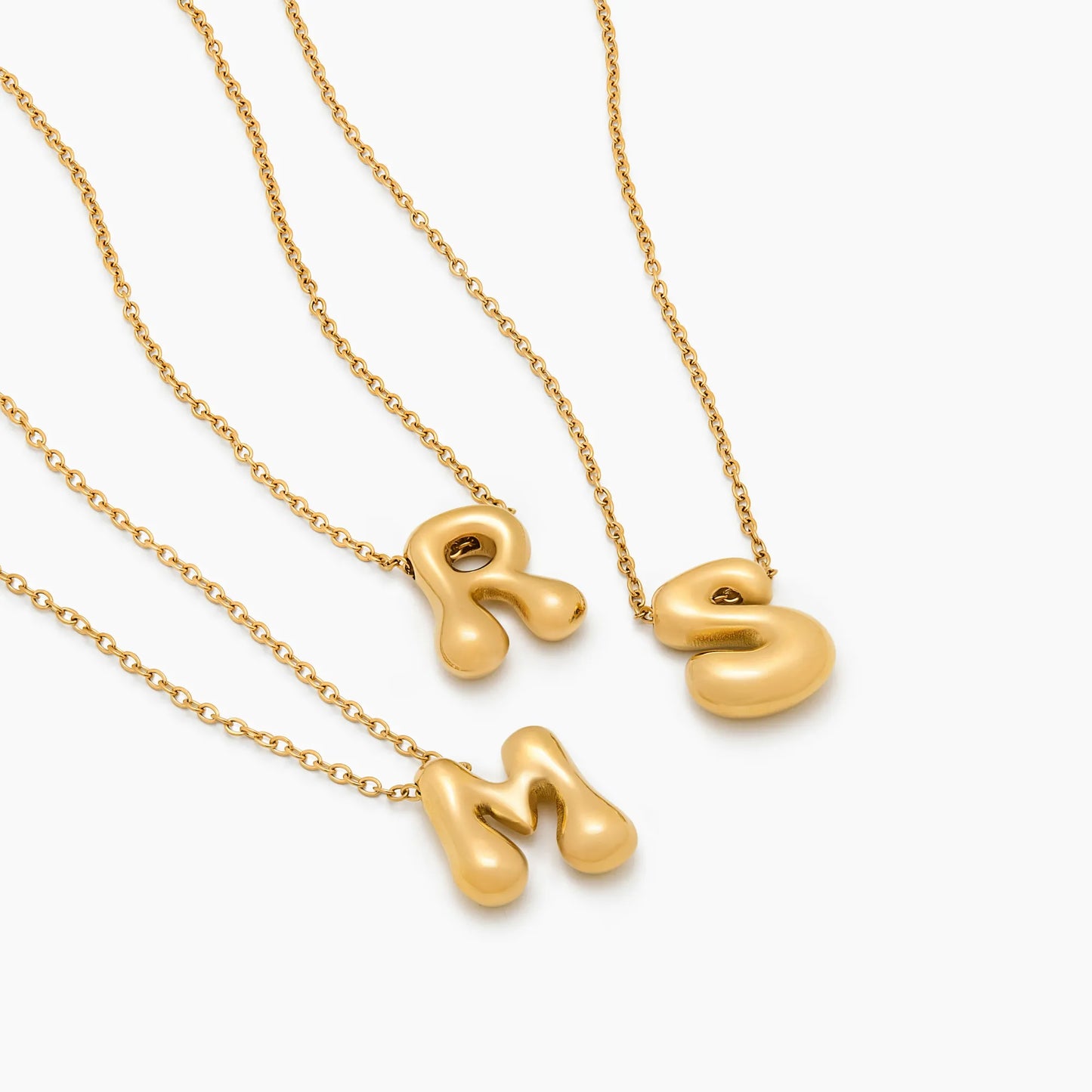 Bubble Statement Initiaalketting – Vetgedrukte Letterhanger
