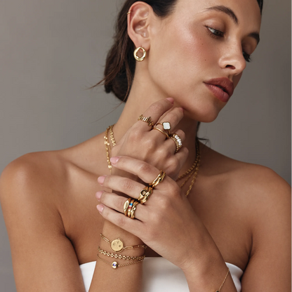 Elegante prinsesgeslepen geboortesteenring