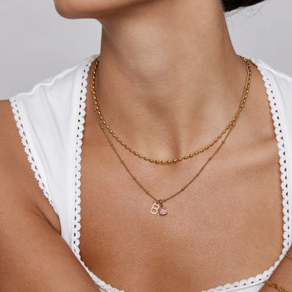Gepersonaliseerde edelsteenhanger met initialen