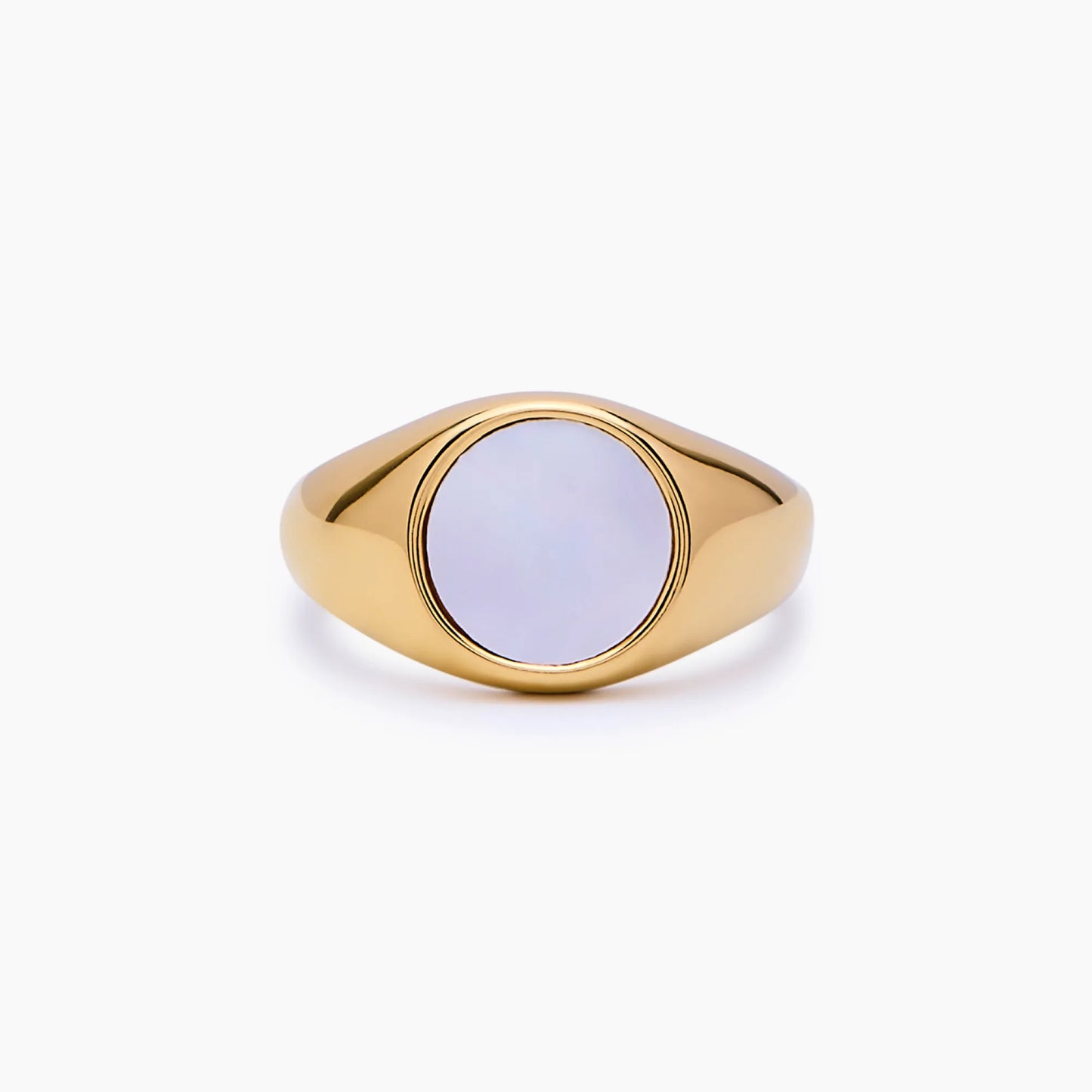 Glanzende parelmoeren ring