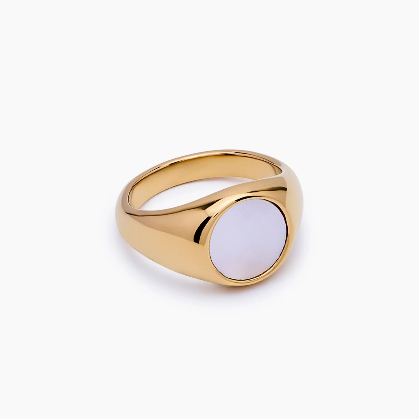 Glanzende parelmoeren ring