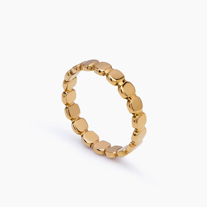 Glinsterende gouden kralenring