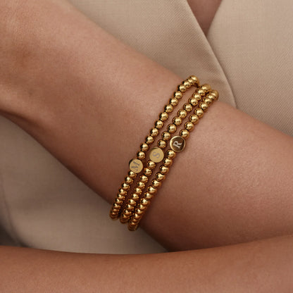 Op maat gemaakte gegraveerde initiaal kralenarmband