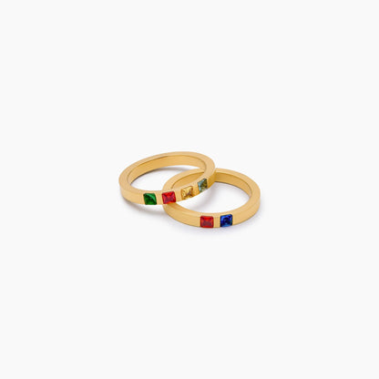 Elegante prinsesgeslepen geboortesteenring