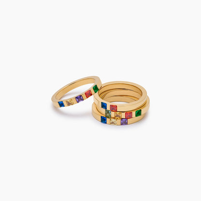 Elegante prinsesgeslepen geboortesteenring