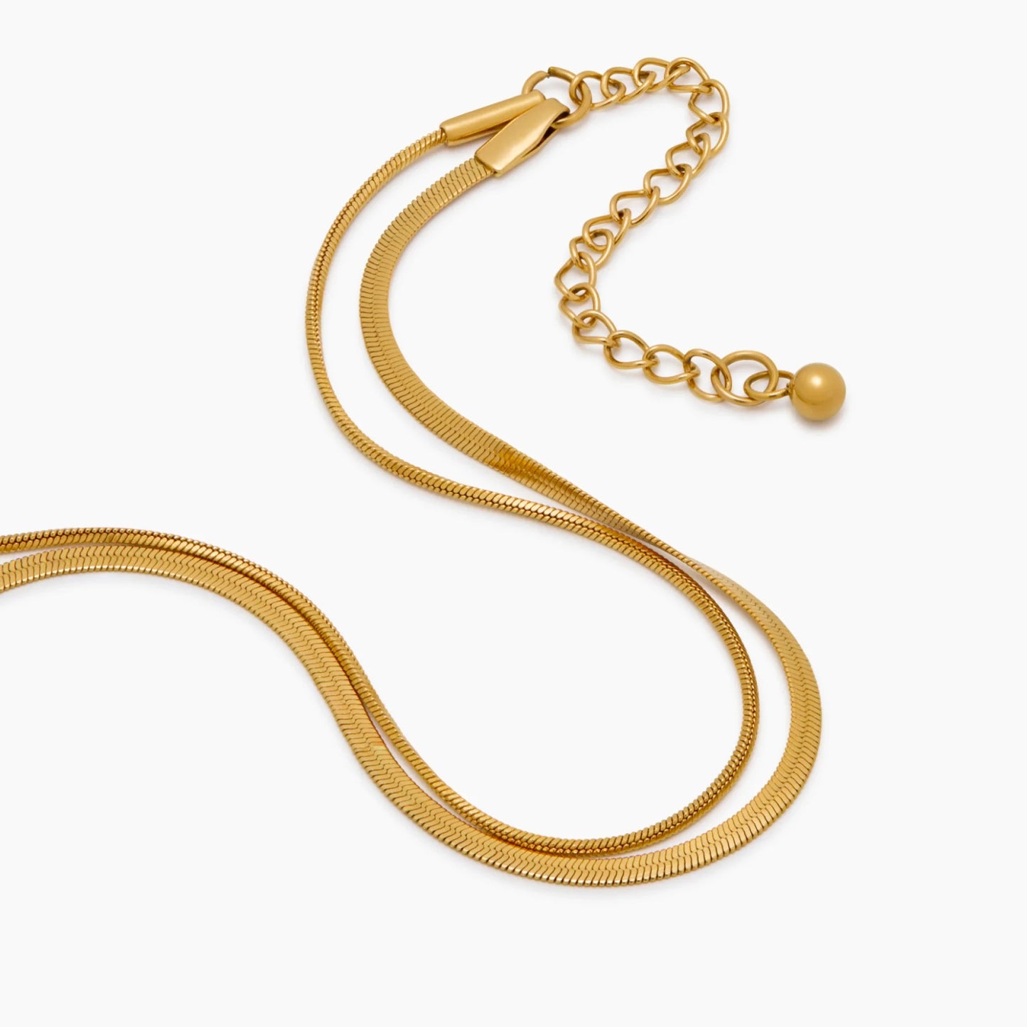 Glinsterende gelaagde dubbele slangenarmband voor dagelijkse elegantie