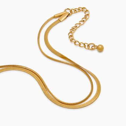 Glinsterende gelaagde dubbele slangenarmband voor dagelijkse elegantie