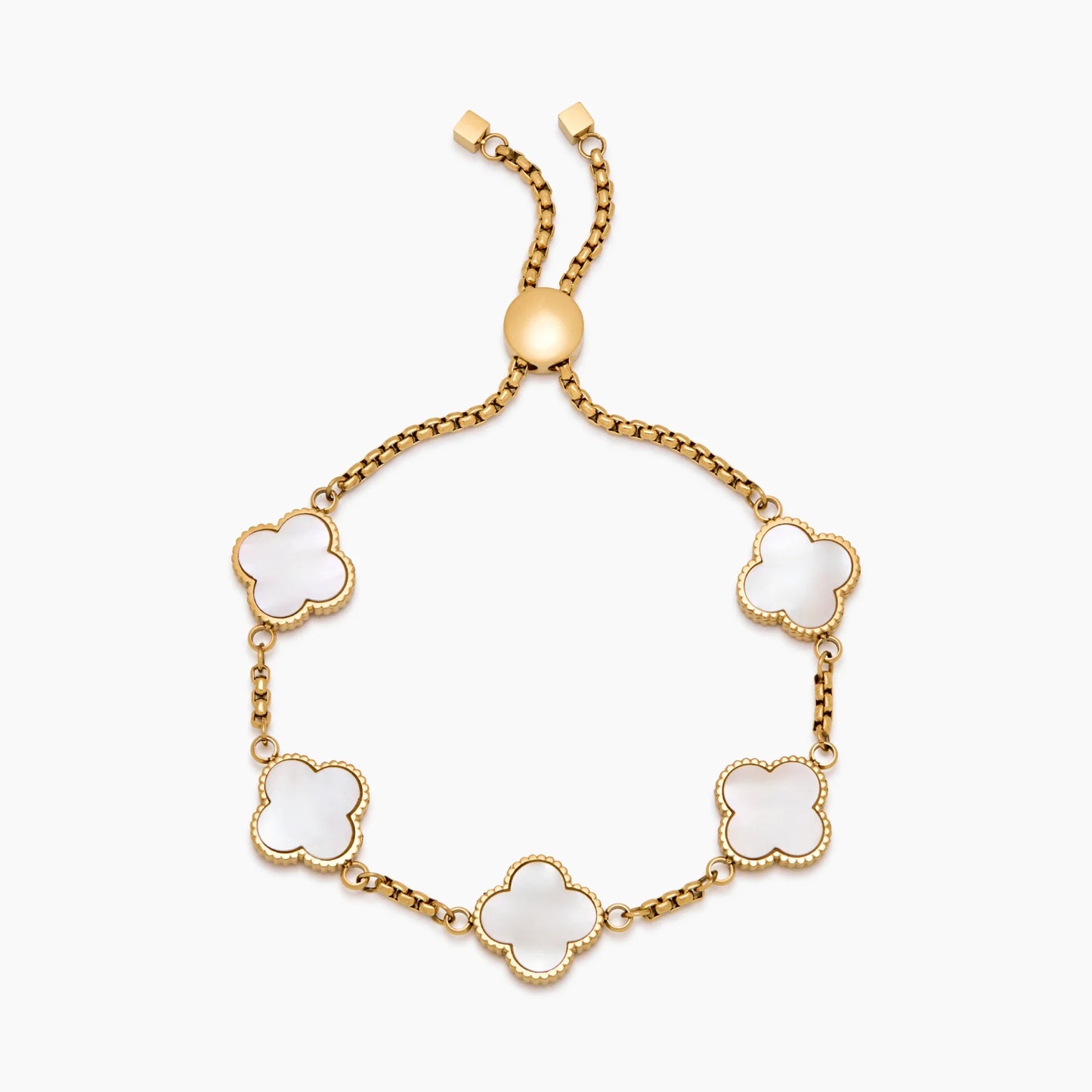 Elegante parelmoeren klavertje-vier armband