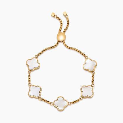 Elegante parelmoeren klavertje-vier armband
