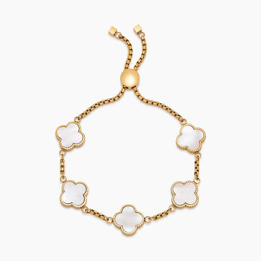 Elegante parelmoeren klavertje-vier armband