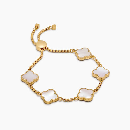 Elegante parelmoeren klavertje-vier armband