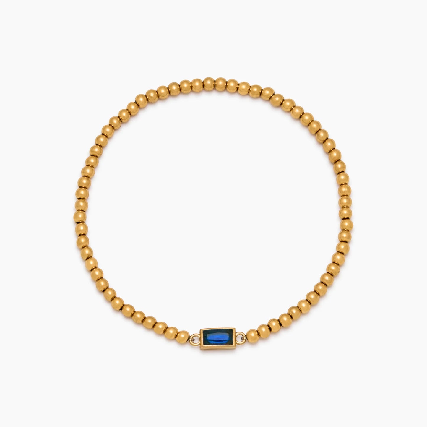 Elegante gouden kralenarmband met geboortesteen