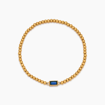 Elegante gouden kralenarmband met geboortesteen