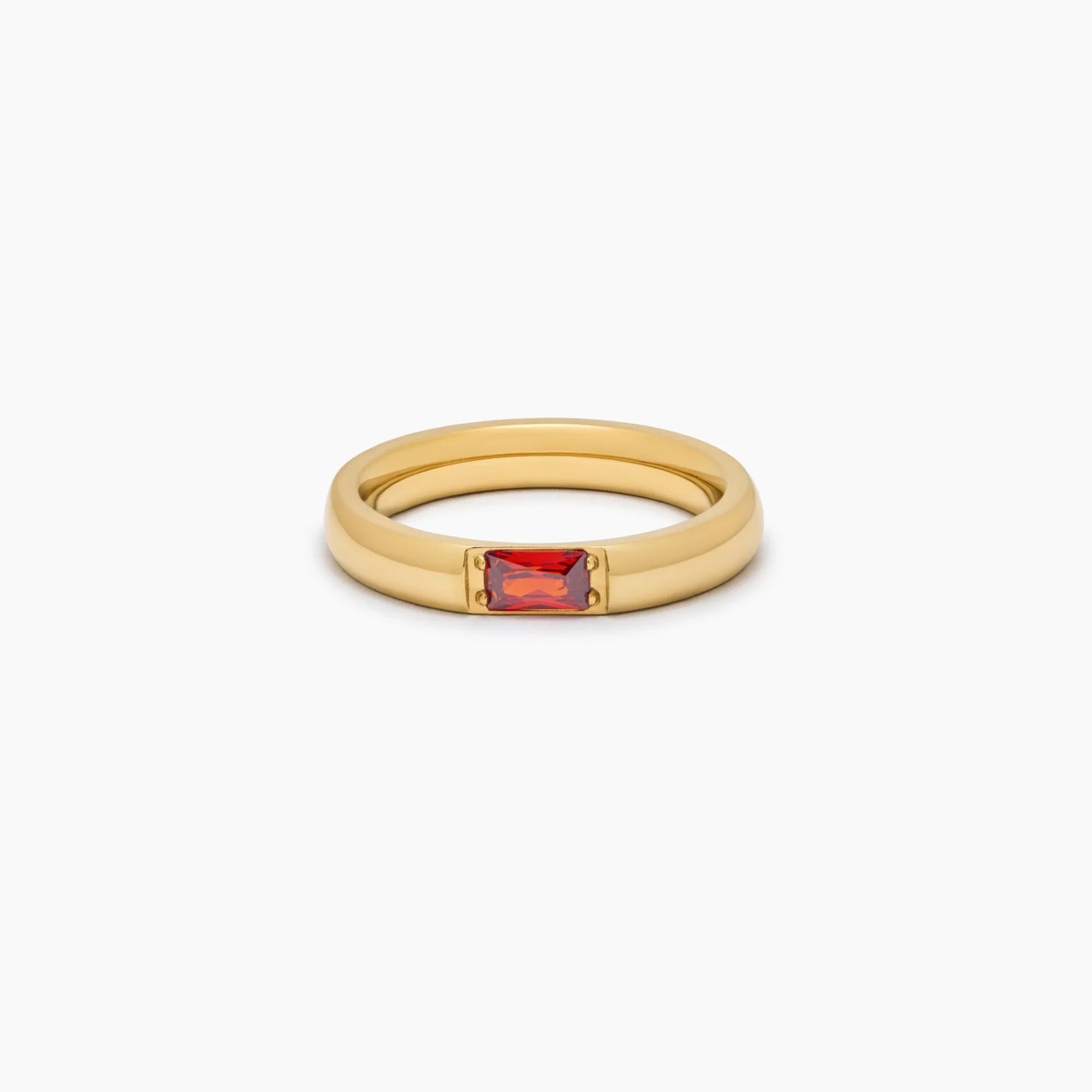 Elegante geboortesteen baguettegeslepen bandring