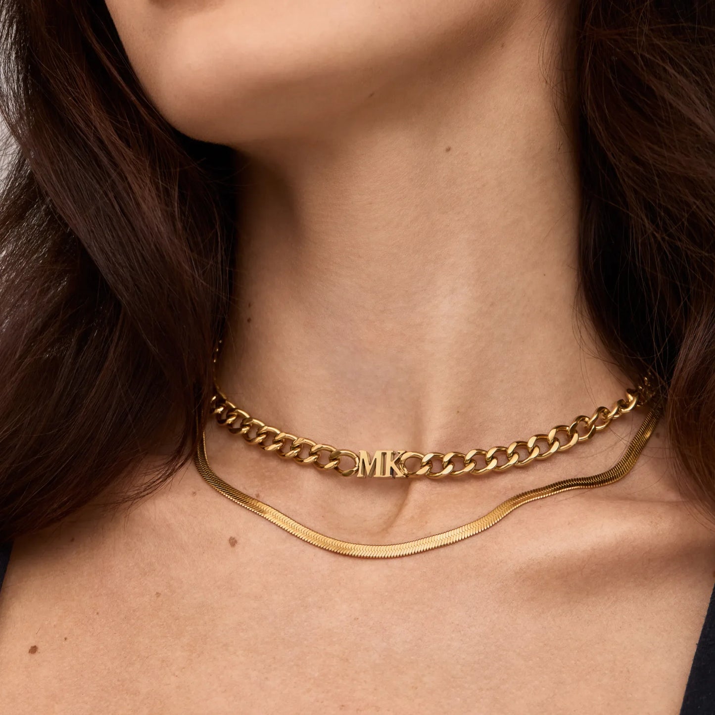 Gepersonaliseerde initiaal-choker halsketting - Op maat gemaakte letterbedel