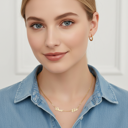Gelaagde ketting met meerdere namen – Personaliseer met meerdere namen