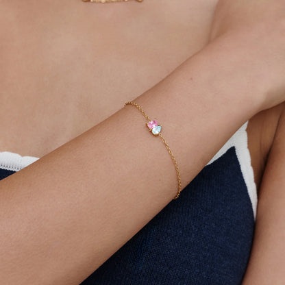 Eeuwige Duo geboortesteenarmband met twee stenen