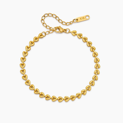Fijne armband met hartjesketting