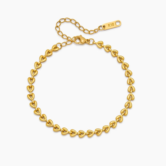 Fijne armband met hartjesketting