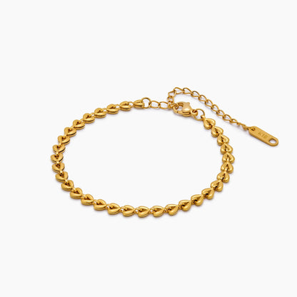 Fijne armband met hartjesketting